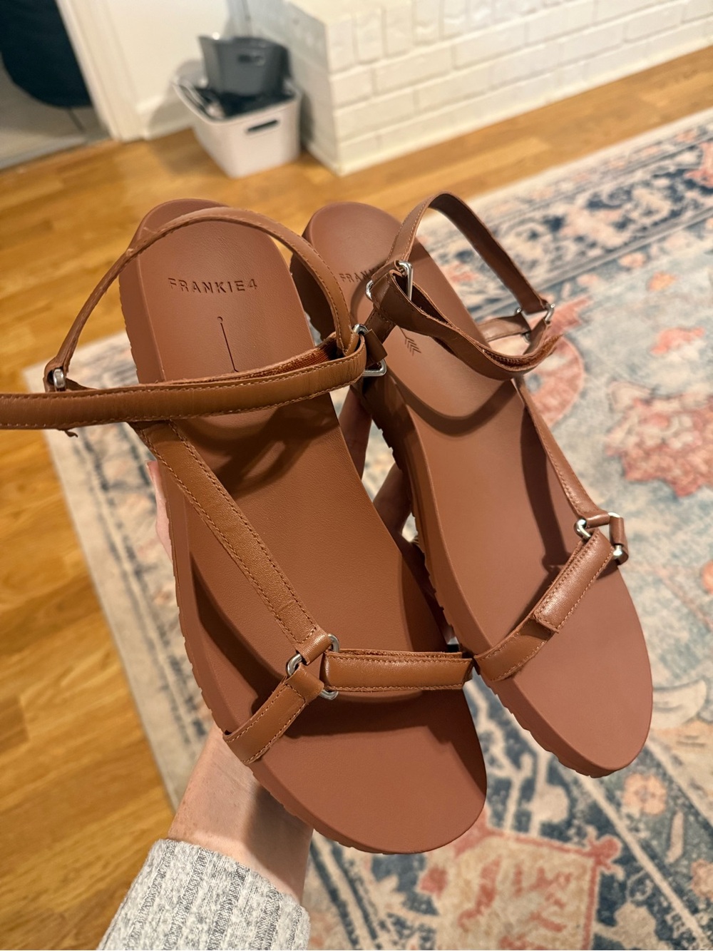 FRANKIE4 Brontë Rich Tan Leather
Strappy Ankle Strap Sandals